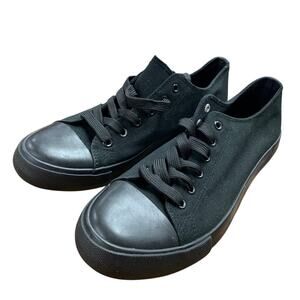 New Epic Step Mens Size 12 Black Canvas Lace Up Low Top Casual Sneaker Shoes